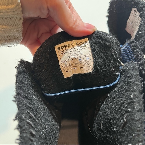 Sorel Womens Waterproof Faux Fur Boot Black Blue Size 9 NL2010-591. - Picture 6 of 6